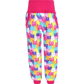 Dívčí kalhoty V-Mart, Pružné letní softshellové kalhoty Barevné kočičky 98