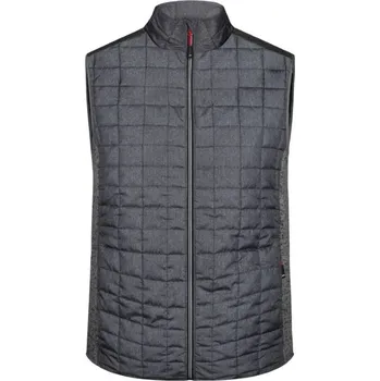 Pánské oblečení DAIBER JN 740 / Pánská pletená hybridní vesta - grey melange/anthracite melange XXL