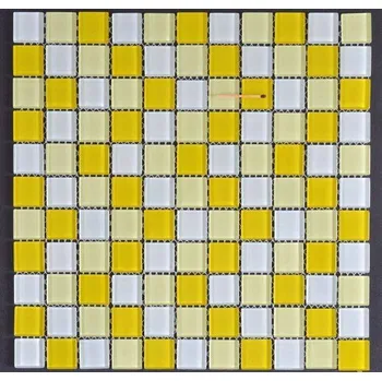Mozaiková sada Mozaika skleněná žluto-bílá