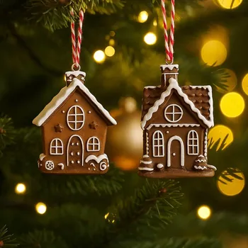 PM Euro Trading Ozdoby na stromek Perníkové chaloupky, sada 2 ks 496482