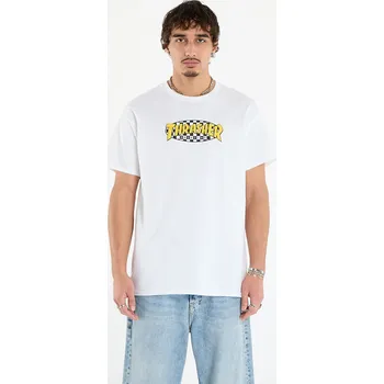 Pánské tričko Tričko Thrasher Checkered Oval T-Shirt White XXL