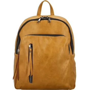Trendy dámský koženkový kabelko-batoh Olefir, tmavě žlutý