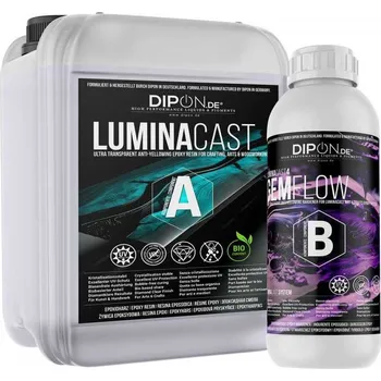 Průmyslové lepidlo DIPON LuminaCast 4 Gem Flow 7,5 kg - Téměř středně viskózní epoxidová pryskyřice, tloušťka 20 mm