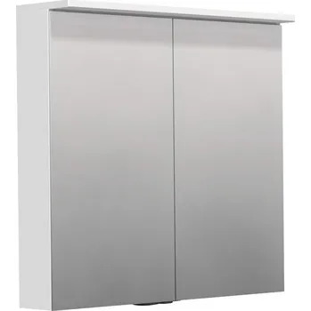 Koupelnový nábytek Smart30 Orin Skříňka zrcadlová 80 x 73,8 cm, 2 dvířka, oboustranné zrcadlo, LED, se zásuvkou a vypínačem, bílá lesklá, OR ZS LED 80 2D Z+V A0536
