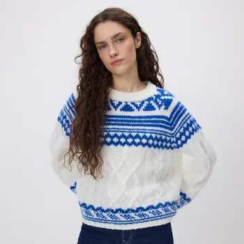 Dámský svetr Reserved - Svetr s norským vzorem - vícebarevná - 465HH-MLC - 465HH-MLC-M