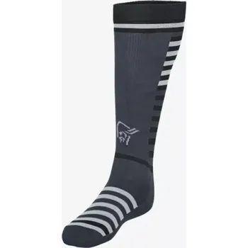 Pánské termo ponožky Lyžařské ponožky Norrona lyngen light merinoUll long Socks - Cool Black 40-42