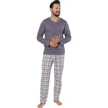 Pánské pyžamo Hotberg Pánské pyžamo Andrzej 1694/51 – Styl & Komfort na noc Barva/Velikost: šedá / L