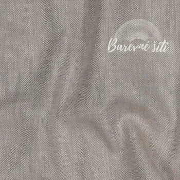 Len s bavlnou Rybí kost béžová (E) (Trendy oděvní materiály)