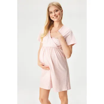 Dámská noční košile Těhotenská bavlněná noční košilka Dots krátká