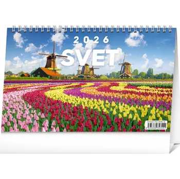 Kalendář NOTIQUE Stolový kalendár Svet 2026, 23,1 x 14,5 cm