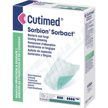 Krytí na ránu Cutimed Sorbion Sorbact superab.krytí 10x10cm 10ks