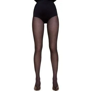 Dámské punčochy Dámské punčocháče Gama černé se vzorem - M