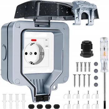 Elektrická zásuvka Elektrická Zásuvka hermetická zásuvka Arete šedá