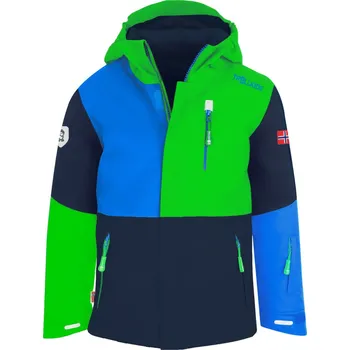Lyžařská bunda TROLLKIDS Hallingdal Jacket - bright green/medium blue 104