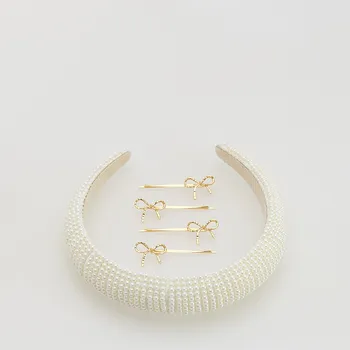 Reserved - Sada čelenky a sponek do vlasů - krémová - 622HK-01X - 622HK-01X-ONE