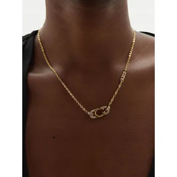 Náhrdelník Náhrdelník Guess Oh My G písmeno G zirkony ocel pozlacený