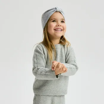 Dívčí mikina Reserved - Hladký svetr - světle šedá - 763FH-09M - 763FH-09M-110