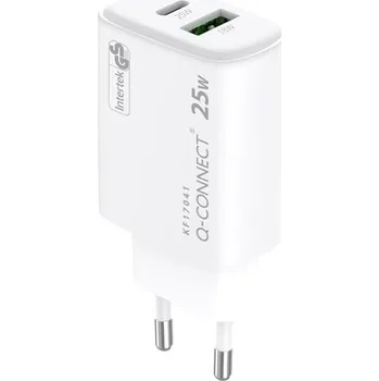 Síťový nabíjecí adaptér Q-Connect GaN - 25W, bílý