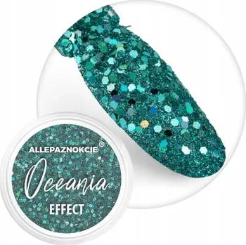 Prášek na nehty Ozdoby Na Nechty ALLEPAZNOKCIE 1g Efekt Oceania Zelená Č. 06
