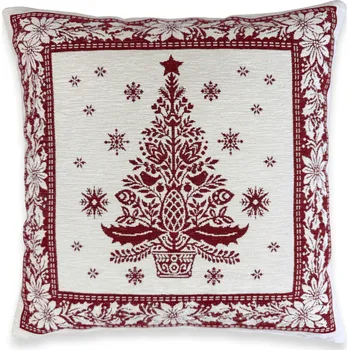 Povlak na dekorativní polštářek Povlak na polštář Gobelín CHENILLE 42/42 cm – Vánoční stromeček