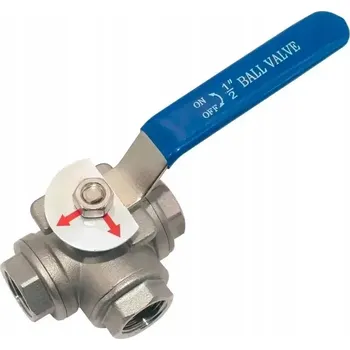Ventil 1/2 palcový třícestný Kulový kohout nerezová ocel