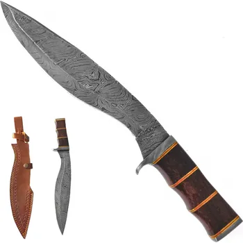 Bojový nůž PAK Masivní damašková Khukri "GURKHA HONOR"