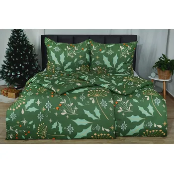 Povlečení HW LOGISTIC s.r.o. BASIC TOUTA zelené 140 x 200, 70 x 90 cm zipový uzávěr