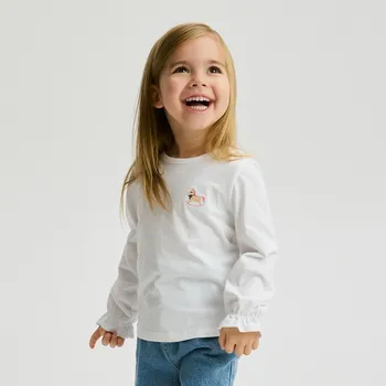 Dětská móda Reserved - Tričko s výšivkou 2‑pack - krémová - 9847X-01X - 9847X-01X-110