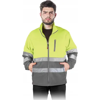 Pánská mikina Mikina fleecová žlutá Reis POLSTRIP YS vel. 3XL