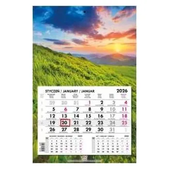 Kalendář Kalendarz 2026 jednodzielny gł. płaska Bieszczady