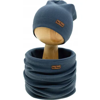 Čepice Chlapecká souprava čepice + nákrčník tmavě modrá Nicol, vel. 92/98