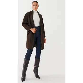 Dámský kabát Guess Vlněný kabát Elly W2BL0H WEWU0 Hnědá Relaxed Fit XXL