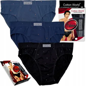 Slipy 3x SLIPY SLIPY 100% BAVLNĚNÉ PÁNSKÉ COTTON WORLD 2XL