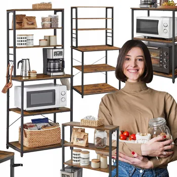 regál Kuchyňský regál Vasagle KKS019B01 80x40x167 cm, hnědý