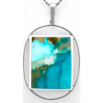 Přívěsek Velký originální stříbrný přívěsek (Ag 925/1000) s arménským tyrkysem QAA, cca 57 x 44 mm, nádherné probarvení, "splněný sen", RARITA (TYS7018P)