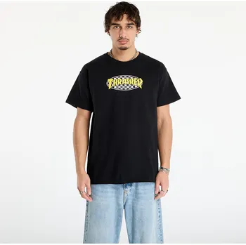 Pánské tričko Tričko Thrasher Checkered Oval T-Shirt Black XXL