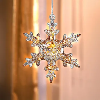 Vánoce VK LED Závěsná dekorace Vločka 496510 12 cm bílá