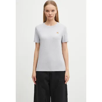 Pánské tričko Bavlněné tričko Maison Kitsuné Fox Head Patch, M, šedá, 09X