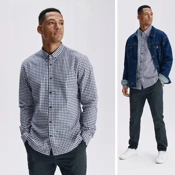 Pánská košile Diverse pánská košile casual krátký rukáv regular bavlna velikost M