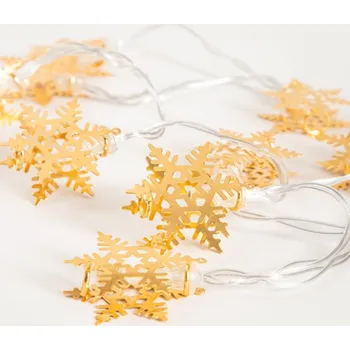 Vánoční ozdoba Dekorativní světýlka SNOFLOCK zlaté vločky 754388