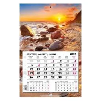 Kalendář Kalendarz 2026 jednodzielny główka płaska Bałtyk