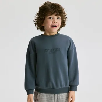 Chlapecká mikina Reserved - Mikina s potiskem - ocelově modrá - 963FJ-95X - 963FJ-95X-140