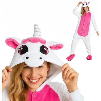 Karnevalový kostým Pyžamo Onesie Kigurumi Kostým Růžový Jednorožec XXL: 185-195 cm