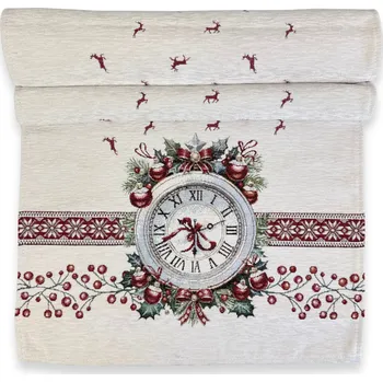 Vánoční dekorace Štóla Gobelín CHENILLE 45/140 cm – Vánoční hodiny