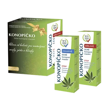 Masážní přípravek Konopíčko Hřejivé / Chladivé konopné mazání 200 ml Vánoční edice 1+1 ZDARMA