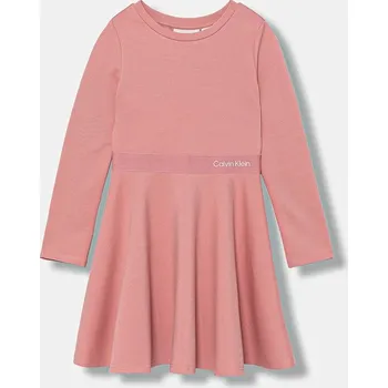 Dámské šaty Dívčí šaty Calvin Klein Jeans růžová barva, mini, IG0IG02666 IG0IG02666.128.170.9BYA 38X, vel. 152