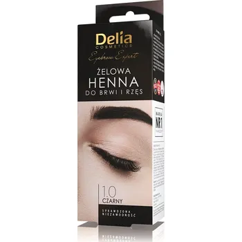 Barva na řasy a obočí Delia Eyebrow Expert gelová henna na obočí a řasy 1.0 Black 15ml