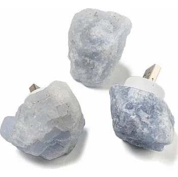 Solná lampa Akvamarínová USB lampička cca 3 - 4,5 x 2,5 - 4 cm