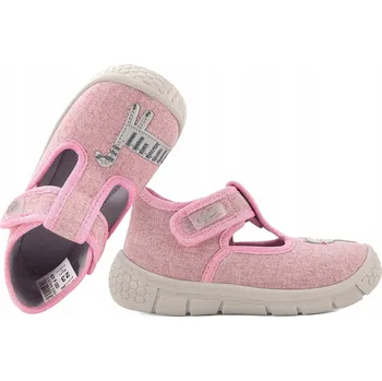Dívčí bačkory BEFADO 631P020 TEXTILNÍ DOMÁCÍ DÍVČÍ PAPUČE PAPUČE SOFT na suchý zip vel. 21 Růžové