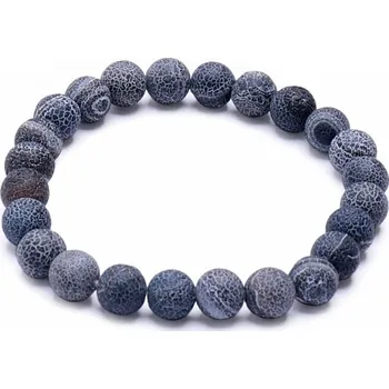 Náramek Nefertitis Achát pukaný černý náramek 16 až 21 cm